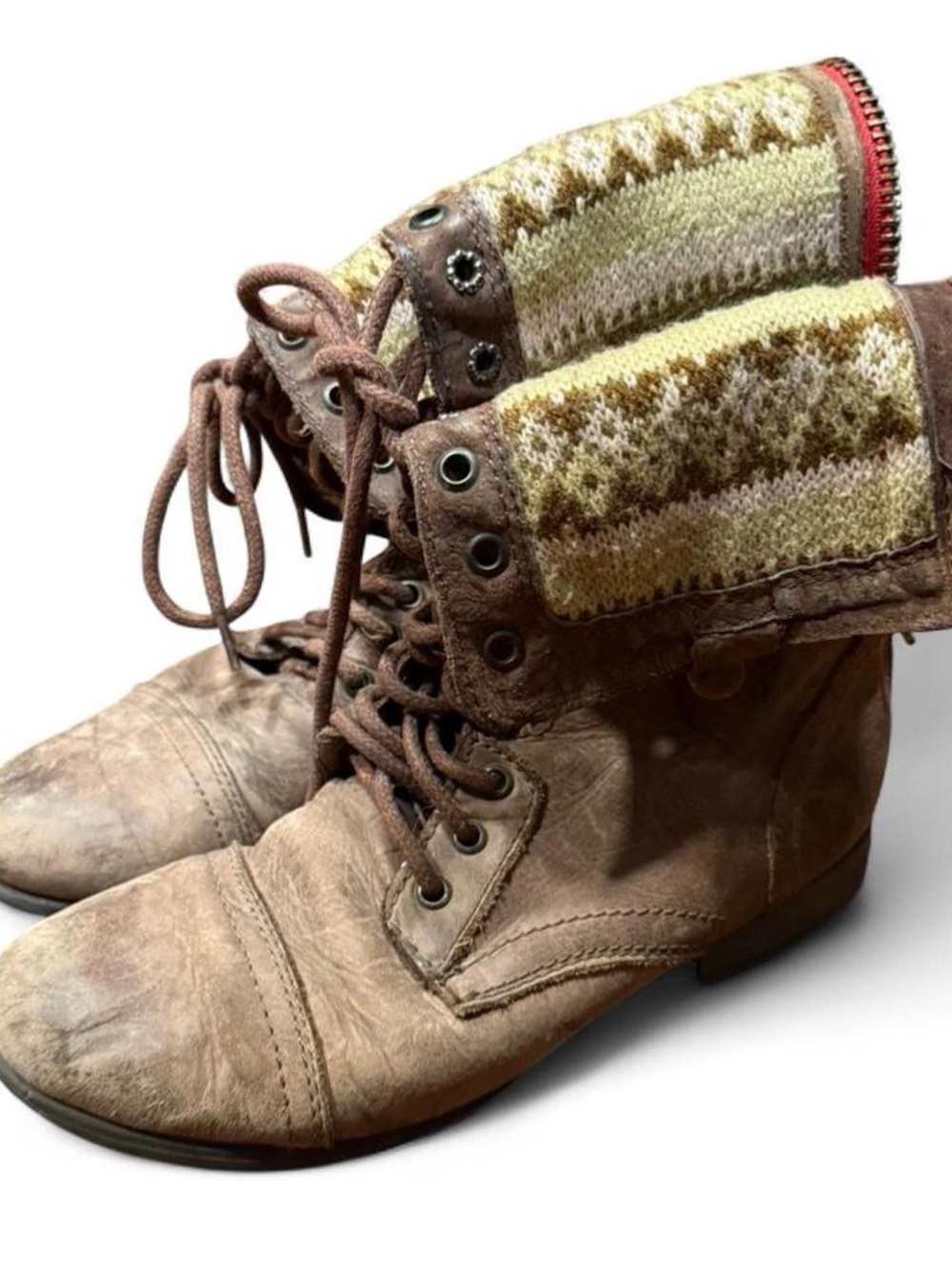 Y2K Steve Madden Foldover Military Combat Boots
